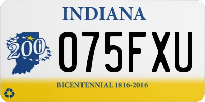 IN license plate 075FXU
