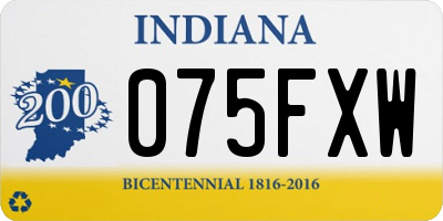 IN license plate 075FXW