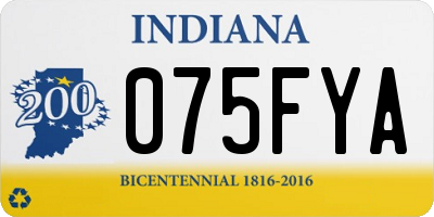 IN license plate 075FYA