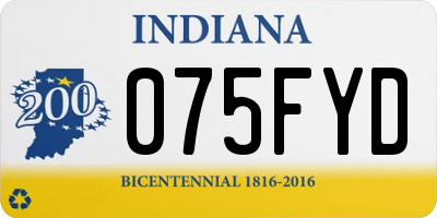 IN license plate 075FYD