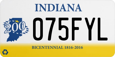 IN license plate 075FYL