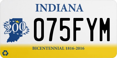 IN license plate 075FYM