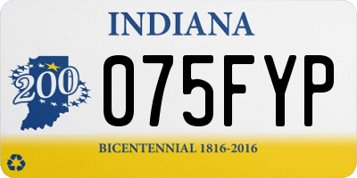 IN license plate 075FYP