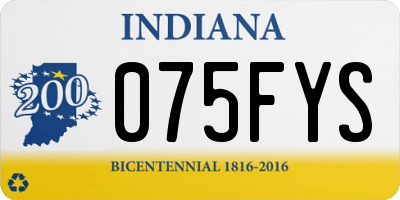 IN license plate 075FYS