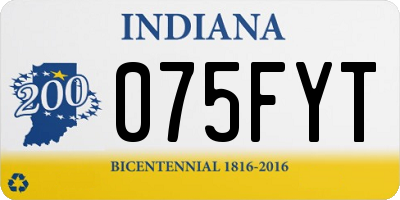 IN license plate 075FYT