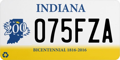 IN license plate 075FZA