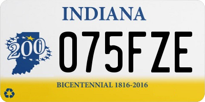 IN license plate 075FZE