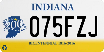 IN license plate 075FZJ