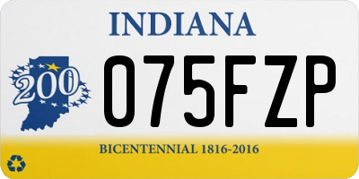 IN license plate 075FZP