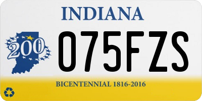 IN license plate 075FZS