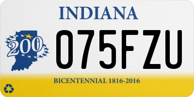 IN license plate 075FZU