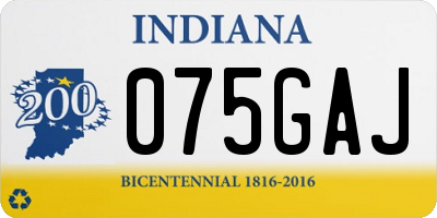 IN license plate 075GAJ