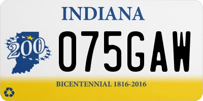 IN license plate 075GAW