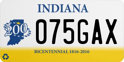 IN license plate 075GAX