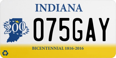 IN license plate 075GAY