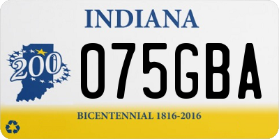 IN license plate 075GBA