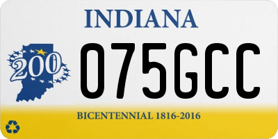 IN license plate 075GCC