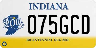 IN license plate 075GCD