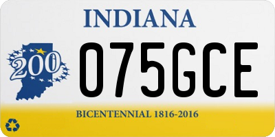 IN license plate 075GCE