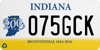IN license plate 075GCK