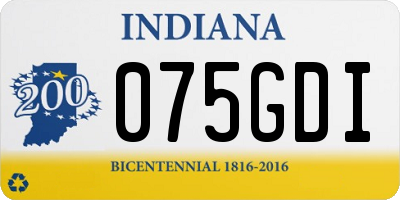 IN license plate 075GDI