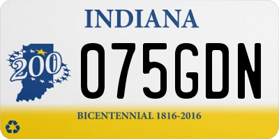 IN license plate 075GDN