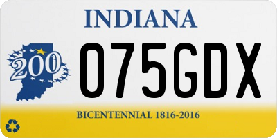 IN license plate 075GDX