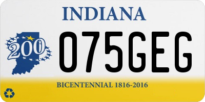 IN license plate 075GEG