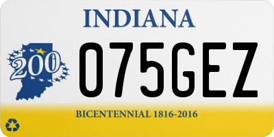 IN license plate 075GEZ