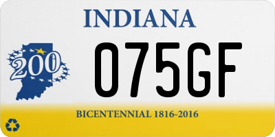 IN license plate 075GF