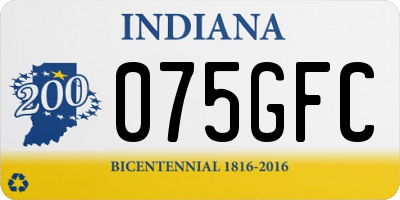 IN license plate 075GFC
