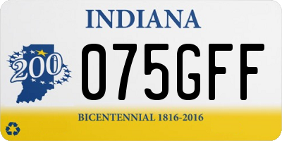 IN license plate 075GFF