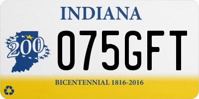 IN license plate 075GFT
