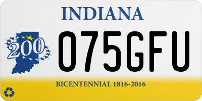 IN license plate 075GFU