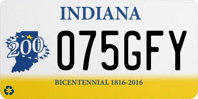 IN license plate 075GFY