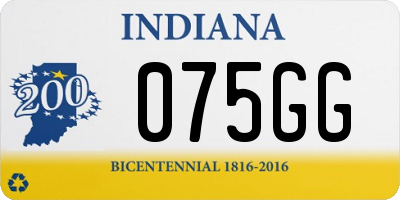 IN license plate 075GG