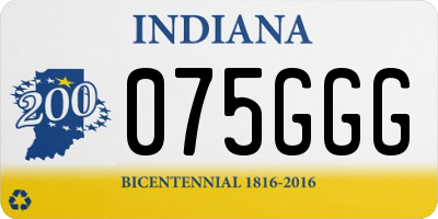 IN license plate 075GGG