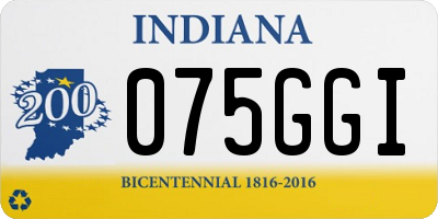 IN license plate 075GGI