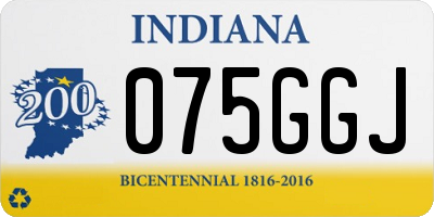 IN license plate 075GGJ