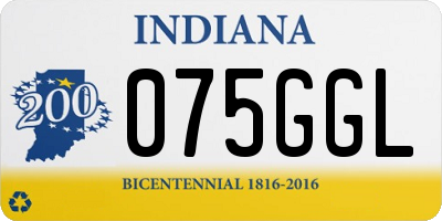 IN license plate 075GGL