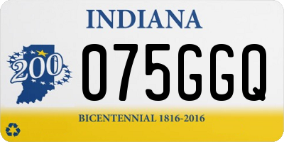 IN license plate 075GGQ