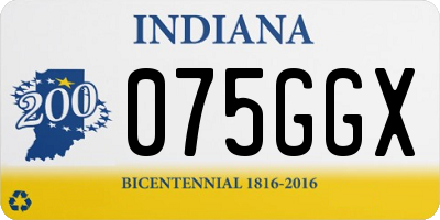 IN license plate 075GGX