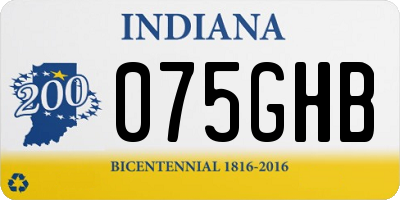 IN license plate 075GHB