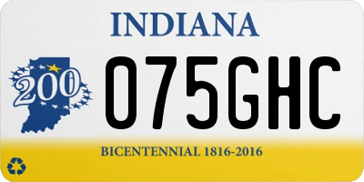 IN license plate 075GHC