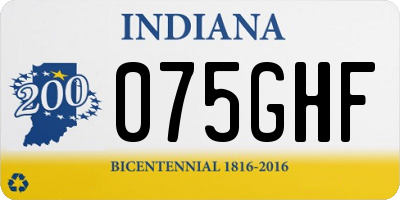 IN license plate 075GHF