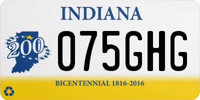 IN license plate 075GHG