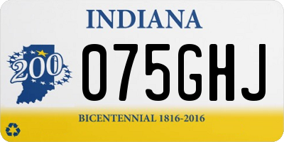 IN license plate 075GHJ