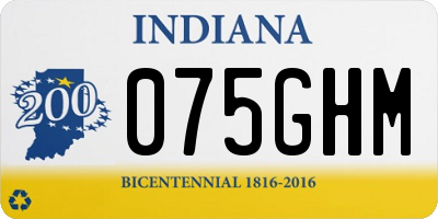 IN license plate 075GHM