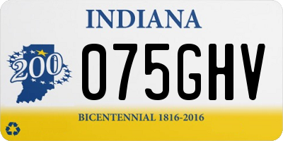 IN license plate 075GHV