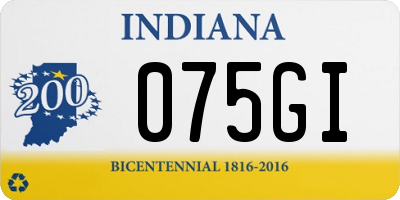 IN license plate 075GI